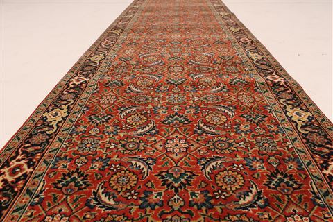 Herati Brown Runner Hand Knotted 26 X 120 Area Rug 250-29649 Image 2