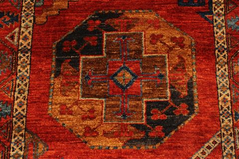 Pishavar Red Runner Hand Knotted 35 X 92 Area Rug 250-29659 Image 3