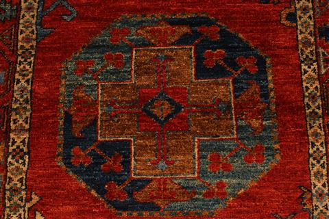 Pishavar Red Runner Hand Knotted 35 X 92 Area Rug 250-29659 Image 4