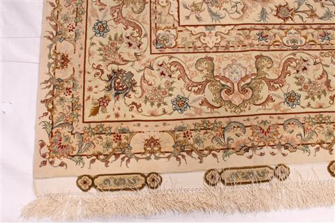 Tabriz Beige Hand Knotted 82 X 1110 Area Rug 254-29663 Image 1