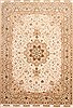 Tabriz Beige Hand Knotted 82 X 1110  Area Rug 254-29663 Thumb 0