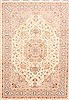 Tabriz Beige Hand Knotted 83 X 116  Area Rug 254-29667 Thumb 0