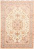 Tabriz Beige Hand Knotted 83 X 116 Area Rug 254-29667 Thumb 0