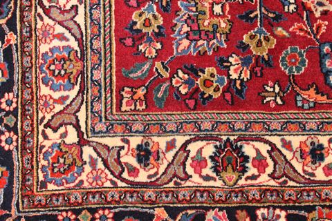 Mashad Red Hand Knotted 81 X 112 Area Rug 254-29668 Image 5