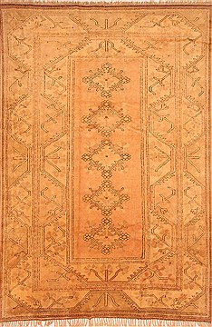 Turkish Oushak Brown Rectangle 8x11 ft Wool Carpet 29699