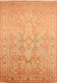 Persian sarouk Brown Rectangle 8x11 ft Wool Carpet 29702