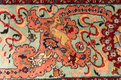 Tabriz Green Hand Knotted 104 X 150 Area Rug 254-29703 Image 11
