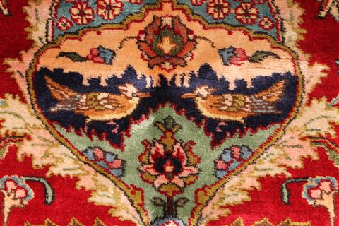 Tabriz Green Hand Knotted 104 X 150 Area Rug 254-29703 Image 12