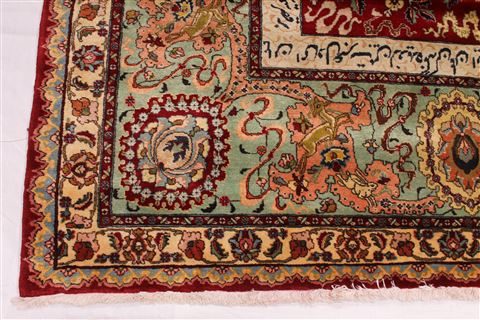 Tabriz Green Hand Knotted 104 X 150 Area Rug 254-29703 Image 1