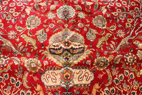 Tabriz Green Hand Knotted 104 X 150 Area Rug 254-29703 Image 5