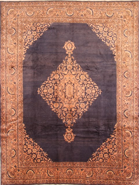 Kerman Blue Hand Knotted 91 X 120 Area Rug 100-29710 Image 0