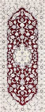 Nain Beige Runner Hand Knotted 2'9" X 6'9"  Area Rug 254-29717