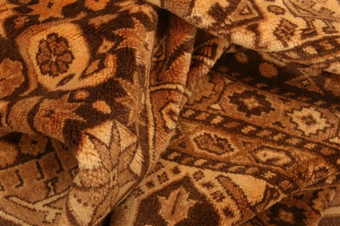 Kurdi Brown Hand Knotted 100 X 133 Area Rug 100-29721 Image 1