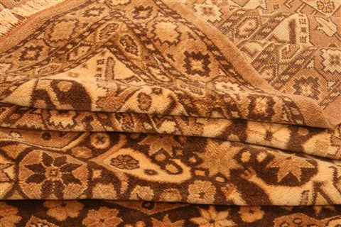 Kurdi Brown Hand Knotted 100 X 133 Area Rug 100-29721 Image 3
