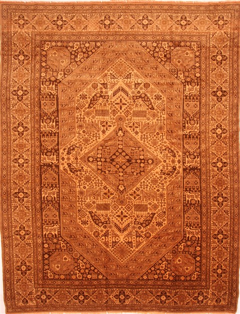 Kurdi Brown Hand Knotted 100 X 133 Area Rug 100-29721 Image 0
