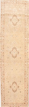 Tabriz Beige Runner Hand Knotted 2'8" X 10'4"  Area Rug 254-29722