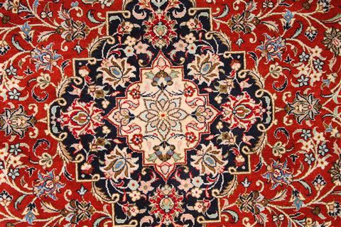 Qum Blue Runner Hand Knotted 27 X 98 Area Rug 254-29723 Image 2