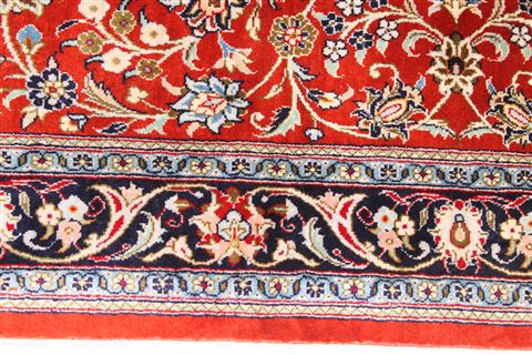 Qum Blue Runner Hand Knotted 27 X 98 Area Rug 254-29723 Image 3