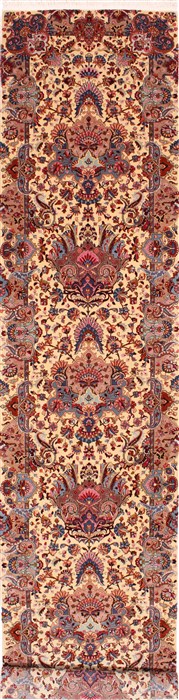 Tabriz Beige Runner Hand Knotted 26 X 124 Area Rug 254-29727 Image 0