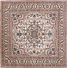 Ardebil Purple Square Hand Knotted 5'0" X 5'0"  Area Rug 254-29728
