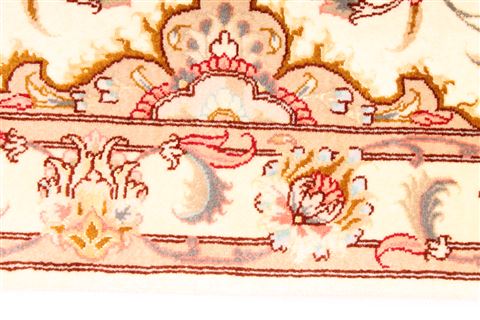 Tabriz Beige Runner Hand Knotted 27 X 73 Area Rug 254-29729 Image 3