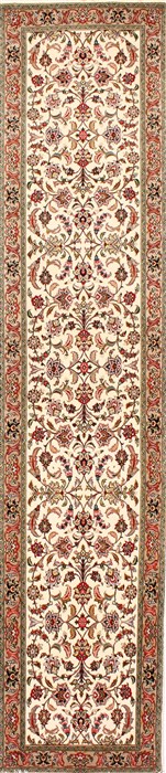 Tabriz Beige Runner Hand Knotted 22 X 102 Area Rug 254-29731 Image 0