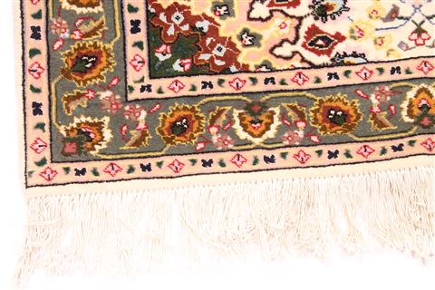 Tabriz Beige Runner Hand Knotted 27 X 167 Area Rug 254-29732 Image 1