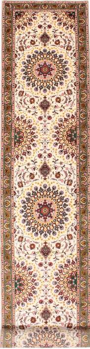 Tabriz Beige Runner Hand Knotted 27 X 167 Area Rug 254-29732 Image 0