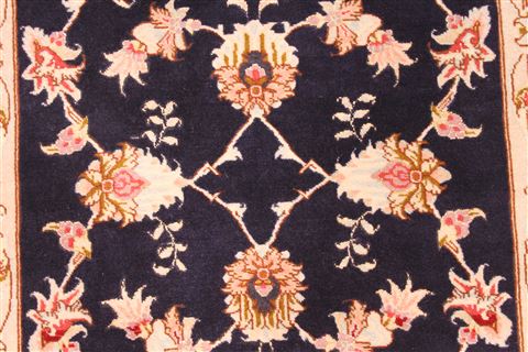 Tabriz Beige Runner Hand Knotted 25 X 71 Area Rug 254-29733 Image 2