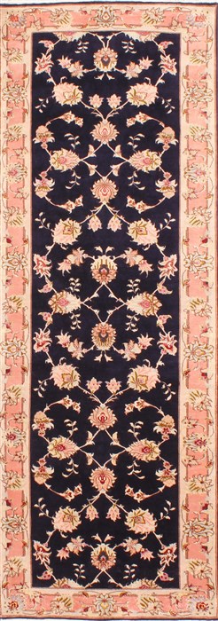 Tabriz Beige Runner Hand Knotted 25 X 71 Area Rug 254-29733 Image 0