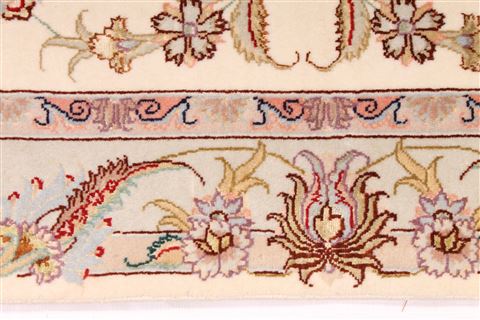 Tabriz Beige Runner Hand Knotted 210 X 82 Area Rug 254-29734 Image 3