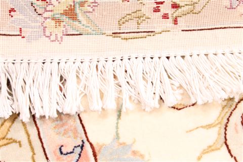 Tabriz Beige Runner Hand Knotted 210 X 82 Area Rug 254-29734 Image 4