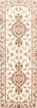 Tabriz Beige Runner Hand Knotted 2'10" X 8'2"  Area Rug 254-29734