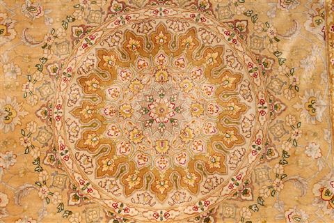 Tabriz Yellow Runner Hand Knotted 33 X 1210 Area Rug 254-29737 Image 2