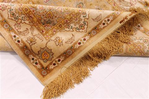 Tabriz Yellow Runner Hand Knotted 33 X 1210 Area Rug 254-29737 Image 7