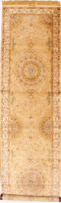 Tabriz Yellow Runner Hand Knotted 33 X 1210 Area Rug 254-29737 Image 0