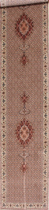 Mahi Beige Runner Hand Knotted 27 X 130 Area Rug 254-29739 Image 0