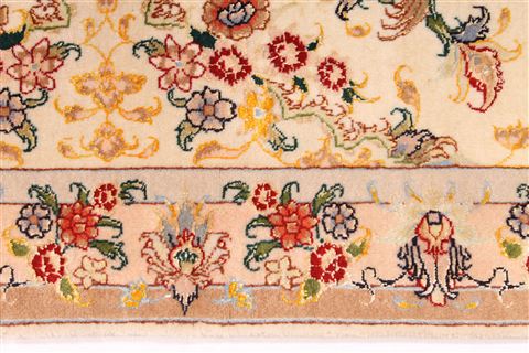 Tabriz Beige Runner Hand Knotted 210 X 75 Area Rug 254-29741 Image 3