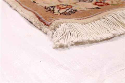 Tabriz Beige Runner Hand Knotted 210 X 75 Area Rug 254-29741 Image 7