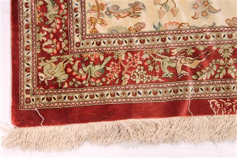 Qum Beige Runner Hand Knotted 27 X 133 Area Rug 254-29743 Image 1