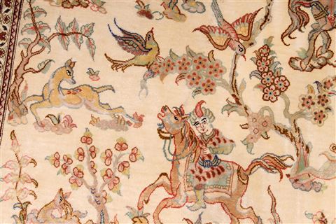 Qum Beige Runner Hand Knotted 27 X 133 Area Rug 254-29743 Image 4