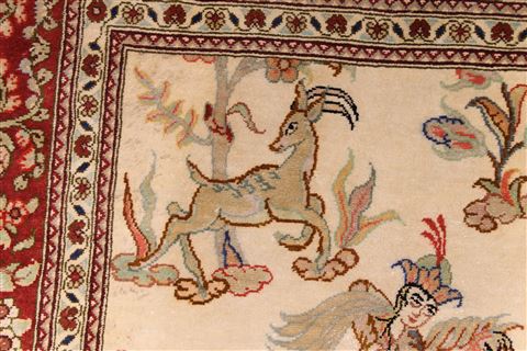 Qum Beige Runner Hand Knotted 27 X 133 Area Rug 254-29743 Image 5