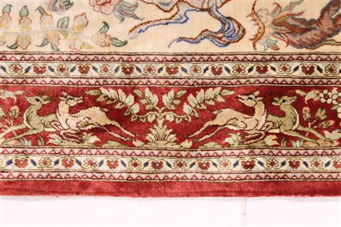 Qum Beige Runner Hand Knotted 27 X 133 Area Rug 254-29743 Image 6