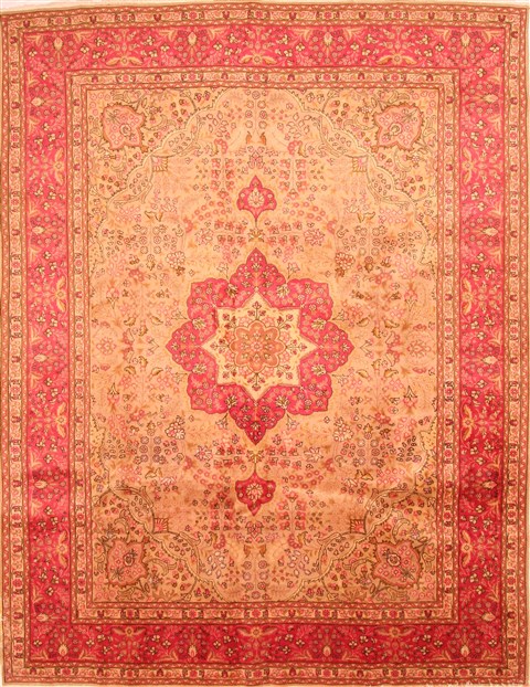 Tabriz Red Hand Knotted 99 X 1210 Area Rug 100-29752 Image 0