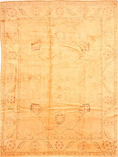 Oushak Yellow Hand Knotted 9'0" X 12'3"  Area Rug 100-29756