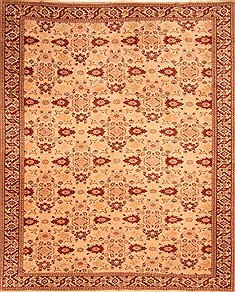Turkish Oushak Beige Rectangle 10x13 ft Wool Carpet 29761