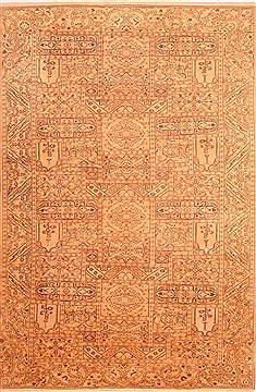 Turkish Kayseri Brown Rectangle 8x11 ft Wool Carpet 29762
