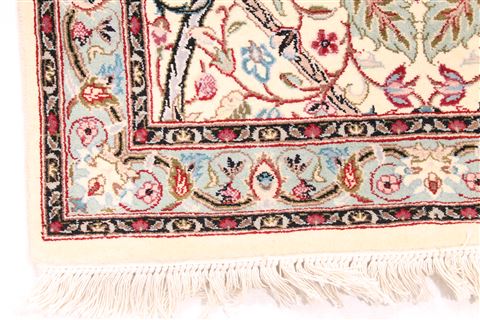 Isfahan Beige Runner Hand Knotted 27 X 102 Area Rug 254-29767 Image 1