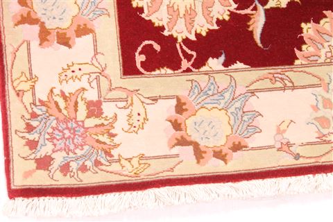 Tabriz Beige Runner Hand Knotted 33 X 85 Area Rug 254-29768 Image 1