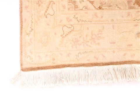 Tabriz Beige Runner Hand Knotted 27 X 68 Area Rug 254-29771 Image 1